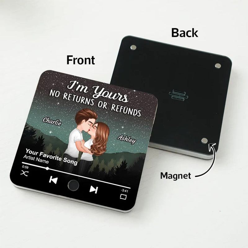 Couple Kissing Under Stars Personalized Music Fridge Magnet, Heartfelt Gift For Couple, For Him, For Her, Boyfriend, Girlfriend, Husband, Wife