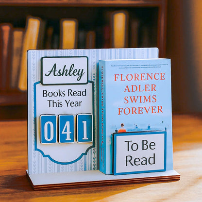 Personalized Books Read This Year Tracker Book Holder, Gift for Readers, Book Lover Gift, Bookshelf Decor