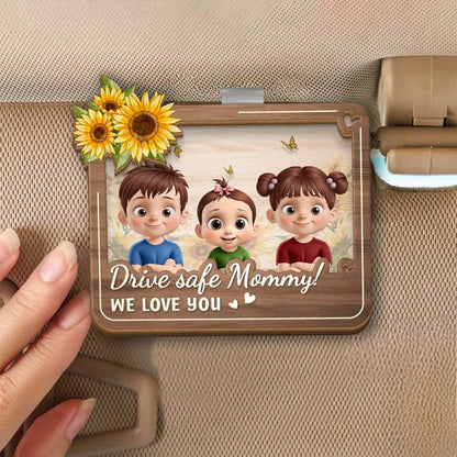 Personalized Miles May Pass But Love Stays Close Car Visor Clip, Heartfelt Mother's Day Gift For Mom, Grandma