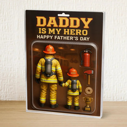 Best Firefighter' Dad Custom Figure Personalized Acrylic Block Plaque, Father's Day Gift for Dad, Gift for Husband