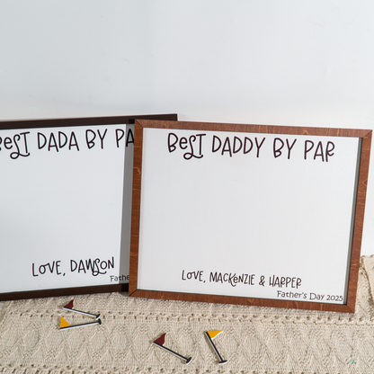 Personalized Father’s Day Golf Handprint Sign, Best Dad by Par Gift, Golf Theme Gift for Grandpa, Golf DIY sign for him, Golf Lover, Golf Kit from kids