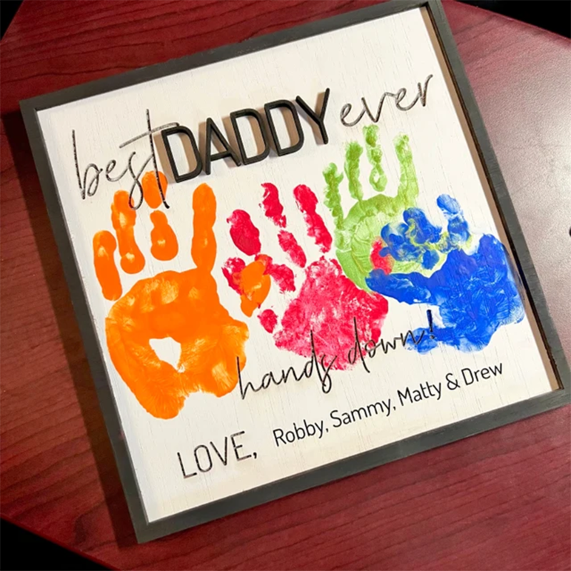 Personalized Best Ever DIY Handprint Sign, DIY Children’s Gift, Father’s Day Gift