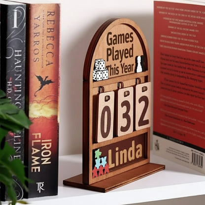 Personalized Games Played This Year Counter Mini Plaque With Flat Base, Family Game Night Tracker, Gift For Family, Couple Gift, Board Game Lover