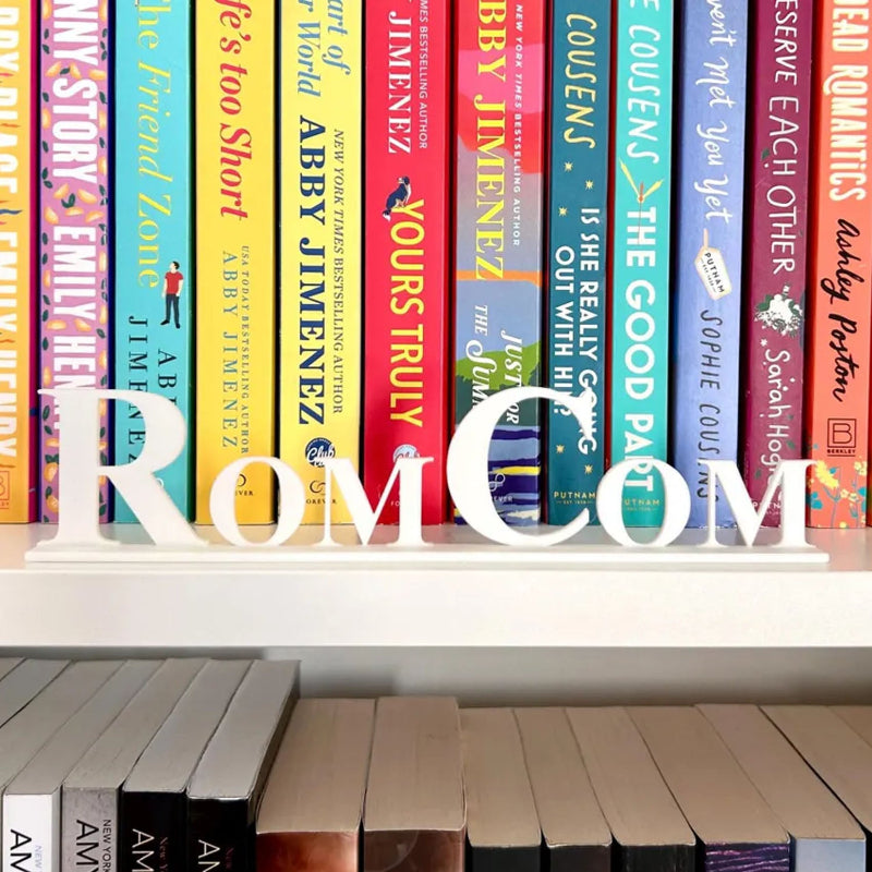 Bookshelf Labels White Acrylic Plaque With Flat Base Add On