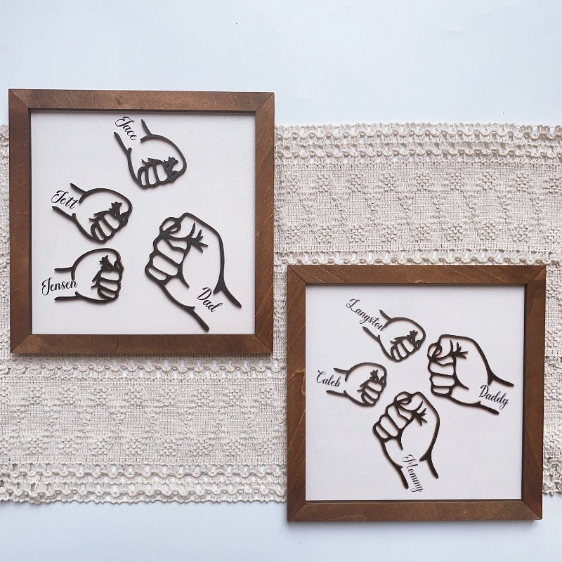 Personalized Fist Bump Framed Sign, Father's Day Gift Sign