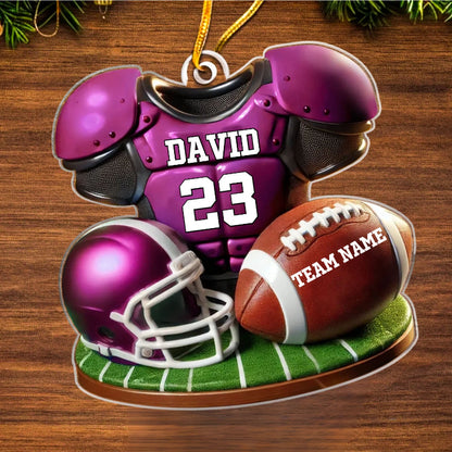 Personalized Football Jersey Uniform 3D Effect Acrylic Ornament