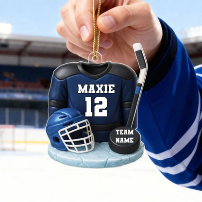 Hockey Kit - Personalized Acrylic Ornament - Christmas Gift For Son, Grandson, Boyfriend