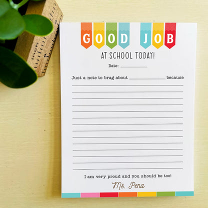 Personalized Name Teacher Notepad,Good Job Student Notepad, Appreciation Gift For Teacher