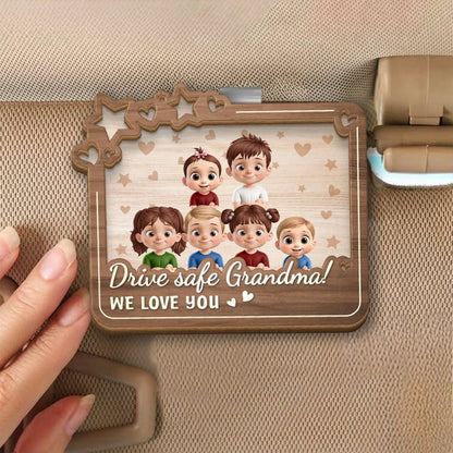 Personalized Wherever You Go, Our Love Goes With You Car Visor Clip, Meaningful Mother's Day Gift For Mom, Grandma