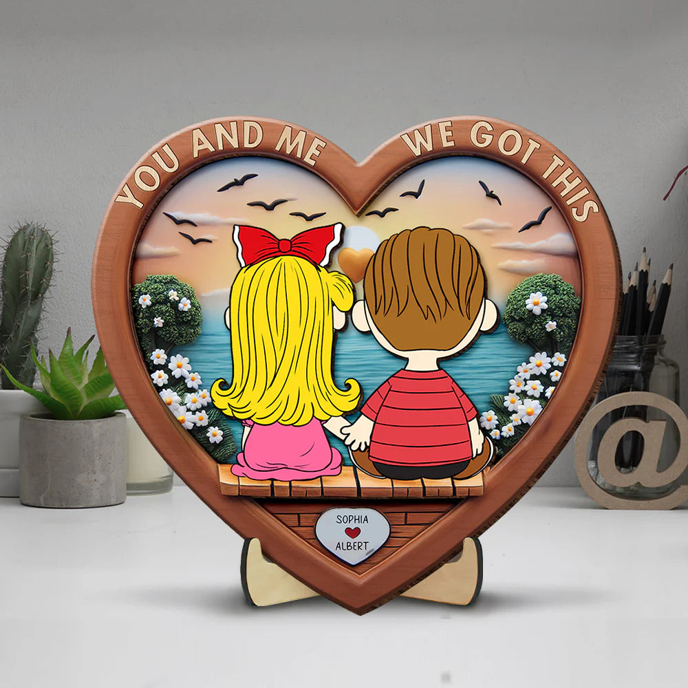 Personalized Gift For Couple Wood Sign Couple Holding Hands