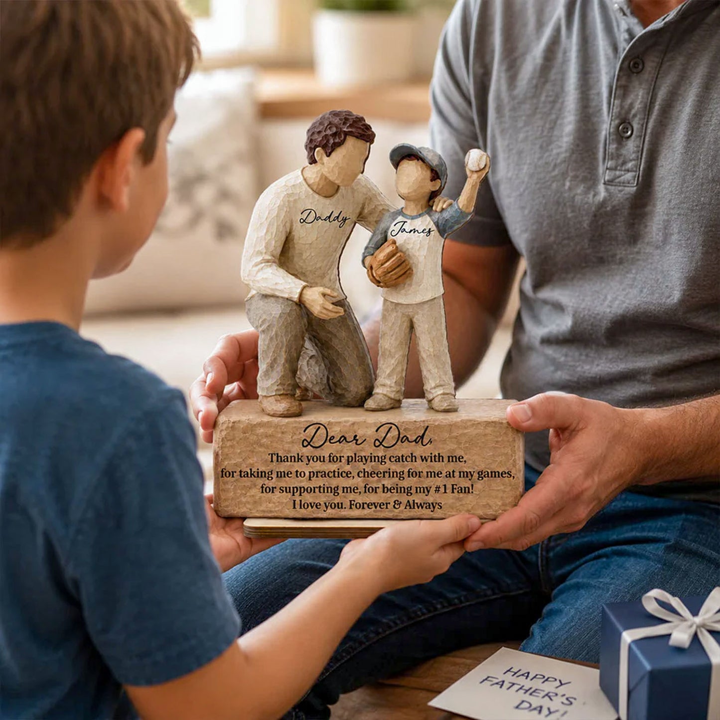 You Are The Greatest Father & Son 2D Flat Printed - Personalized 2-Layered Wooden Plaque - Sentimental Father's Day Gift For Dad From Son
