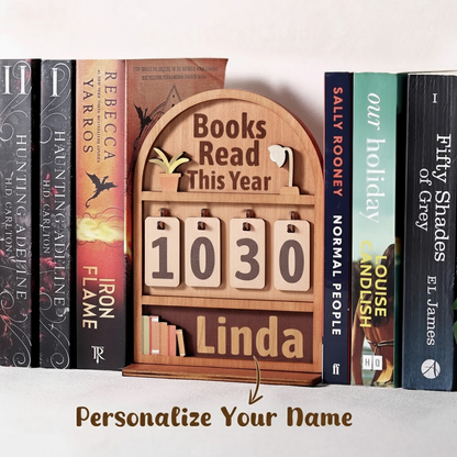 (4 Digits Only) Personalized Books Read This Year Counter Mini Plaque With Flat Base, Gift for Readers, Book Lovers Gift, Bookshelf Decor