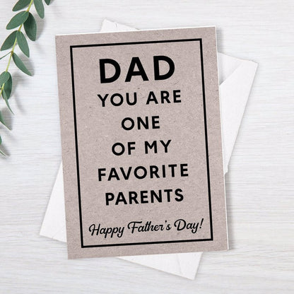 Dad You Are One Of My Favorite Parents Funny Father‘s Day Greeting Postcard Add On