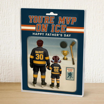 You're My MVP On Ice Hockey Dad Custom Action Figure Personalized Acrylic Block Plaque, Father's Day Gift for Dads, Gift for Husband