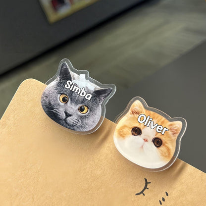 Custom Pet Photo Clip – Acrylic Personalized Binder Clip for Notes, Files, Books, Cute Gift for Readers, Book Lovers Gift