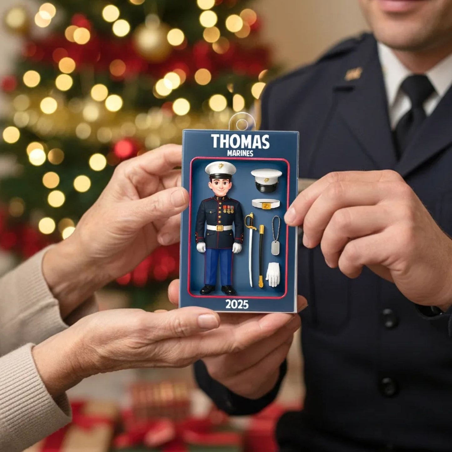 Military Action Figure - Personalized Acrylic Ornament - Special Gift For The Military