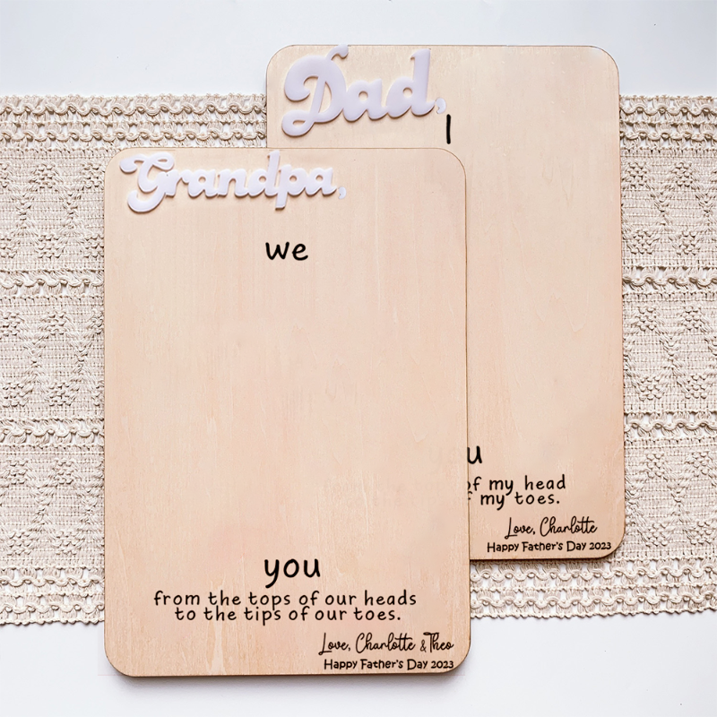 Personalized DIY "We Love You" Footprint Sign, Father's Day Gift