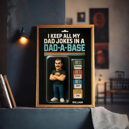 I Keep All My Dad Jokes in a Dad-a-base Custom Action Figure Personalized Poster, Funny Father's Day Gift for Dad