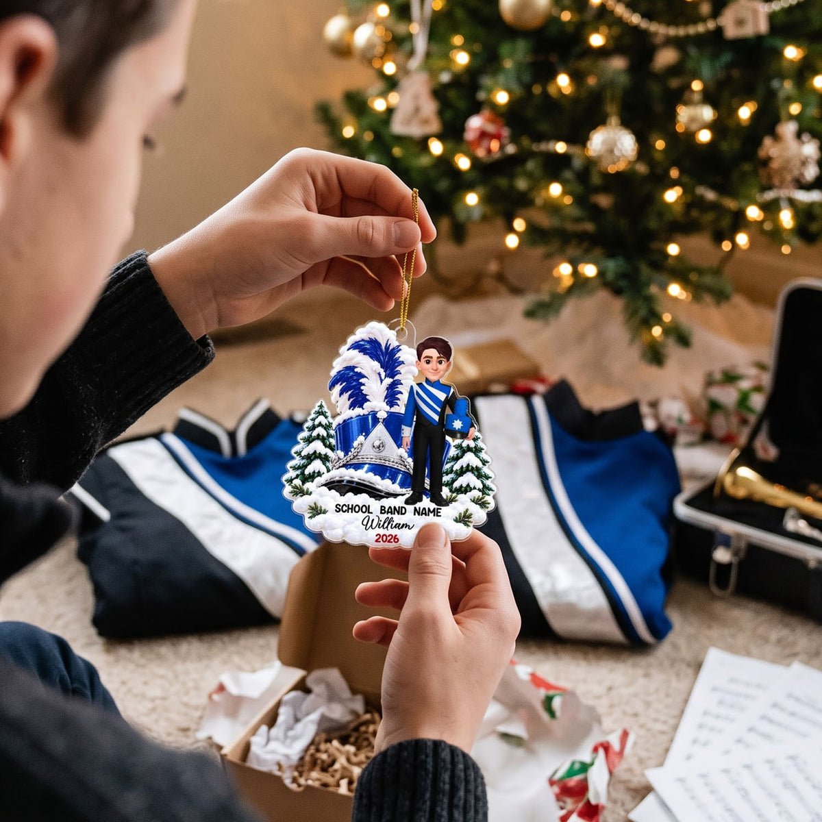 Marching Band Design For Boy Girl - Personalized Acrylic Ornament - Gift For Granddaughter, Grandson
