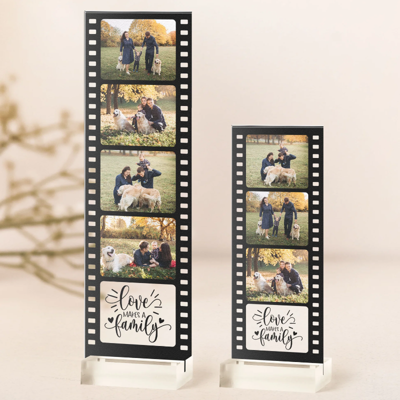 Personalized Loves Make A Family Acrylic Photo Film Strip, Couple Gift, Valentine's Day Gift For Wife Husband, Anniversary