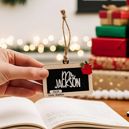 Teacher Appreciation Personalized Chalkboard Ornament, Christmas Gift for Teacher