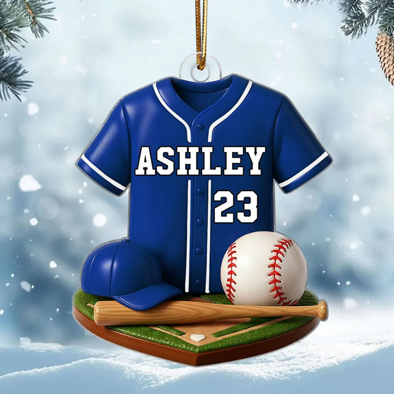 Baseball Kit 3D Effect - Personalized Acrylic Ornament - Christmas Gift For Son, Boyfriend, Gift For Him
