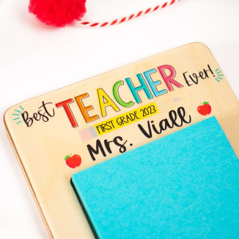 Personalized Teacher Sticky Note Holder, Appreciation Gift, End of Year Gift for Teacher