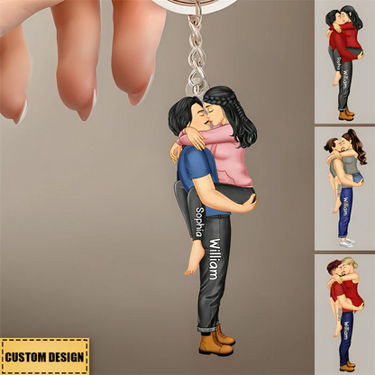 Personalized Couple Kissing Keychain, Heartfelt Gift For Couple, For Him, For Her, Boyfriend, Girlfriend, Husband, Wife