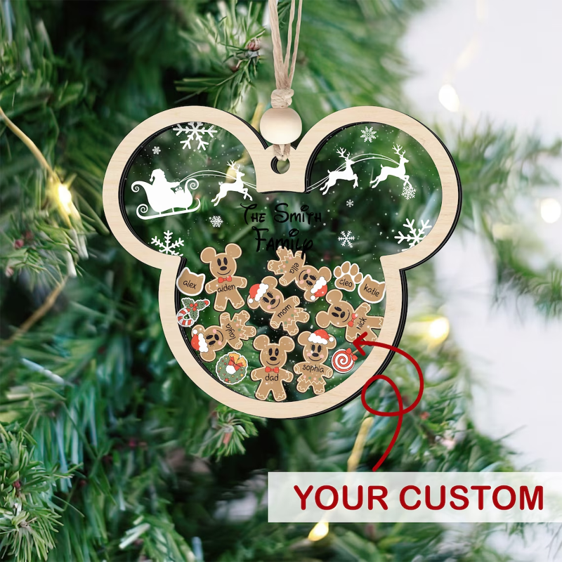 Personalized Mouse Gingerbread Family Ornament
