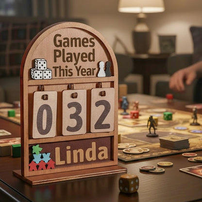 Personalized Games Played This Year Counter Mini Plaque With Flat Base, Family Game Night Tracker, Gift For Family, Couple Gift, Board Game Lover
