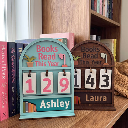 Personalized Books Read This Year Counter Mini Plaque With Flat Base, Gift for Readers, Book Lovers Gift, Bookshelf Decor