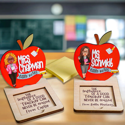 Personalized Teacher Apple Sticky Note Holder, End Of School Year Gift For Teacher, Teacher Appreaciation, Office Decor