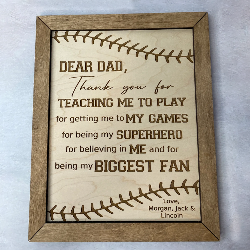 Personalized Baseball/Softball Dad Sign, Father's Day Gift