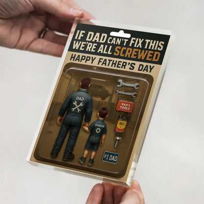 If Dad Can't Fix This We're All Screwed, Mechanic Handy Man Custom Figure Personalized Acrylic Block Plaque, Father's Day Gift for Dad, Gift for Husband