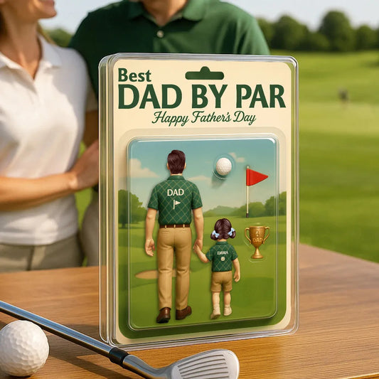Best Dad By Par Golf Custom Figure Personalized Acrylic Block Plaque, Father's Day Gift for Dad, Gift for Husband