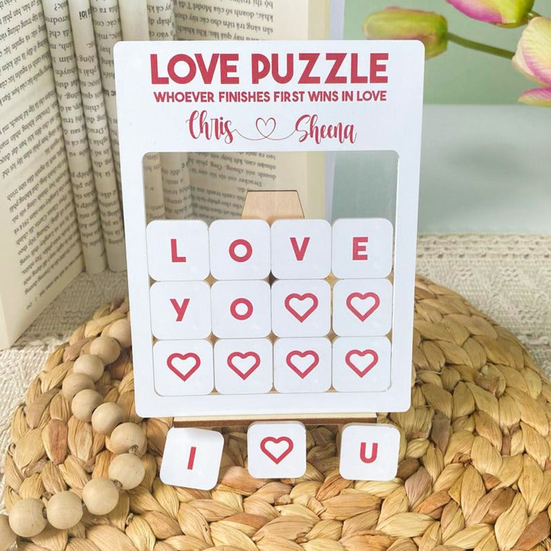 Personalized Couple Name Mica Love Puzzle Game Board, Anniversary Gift