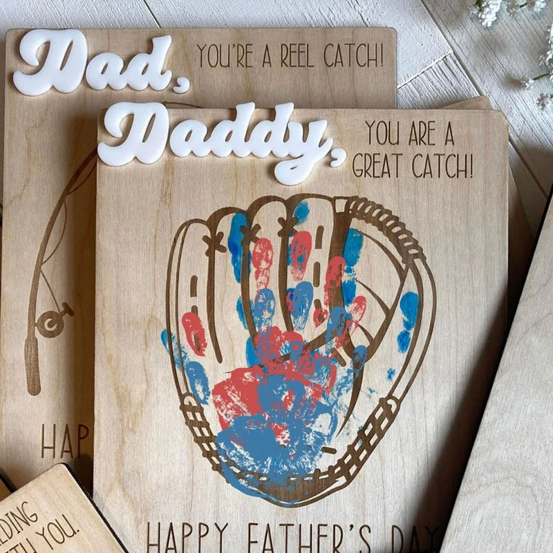 Personalized Father's day DIY Handprint, Footprint Sign