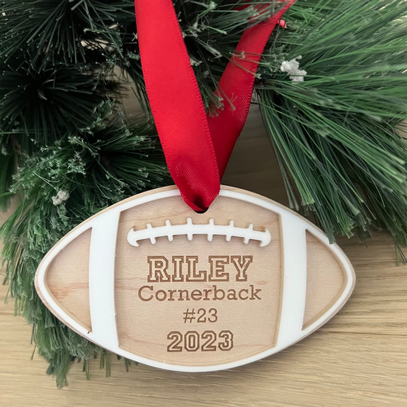 Personalized Football Ornament, Ornament for Football Player, Football Team Gift