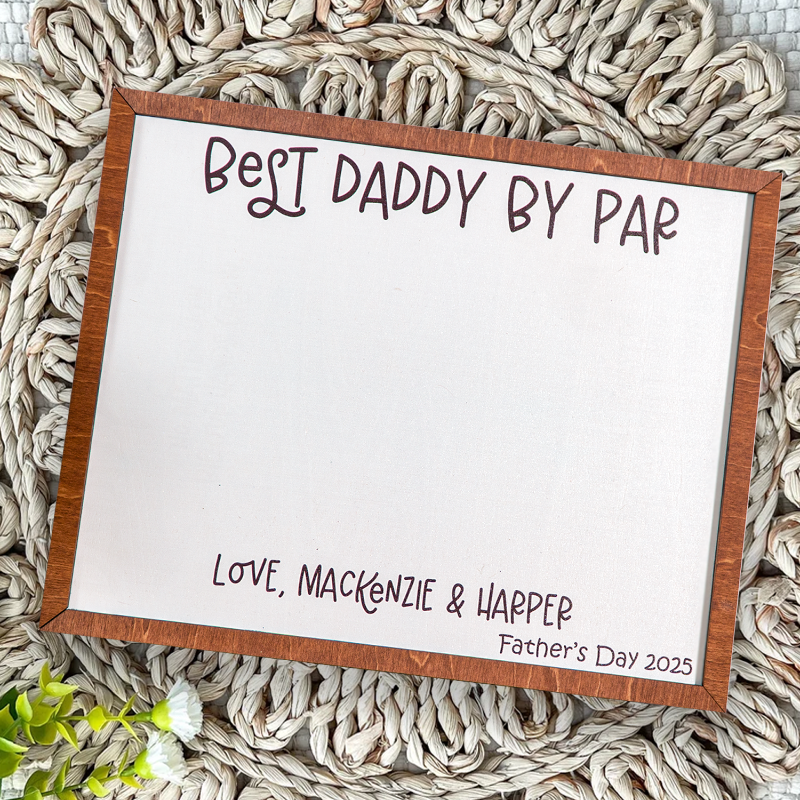 Personalized Father’s Day Golf Handprint Sign, Best Dad by Par Gift, Golf Theme Gift for Grandpa, Golf DIY sign for him, Golf Lover, Golf Kit from kids