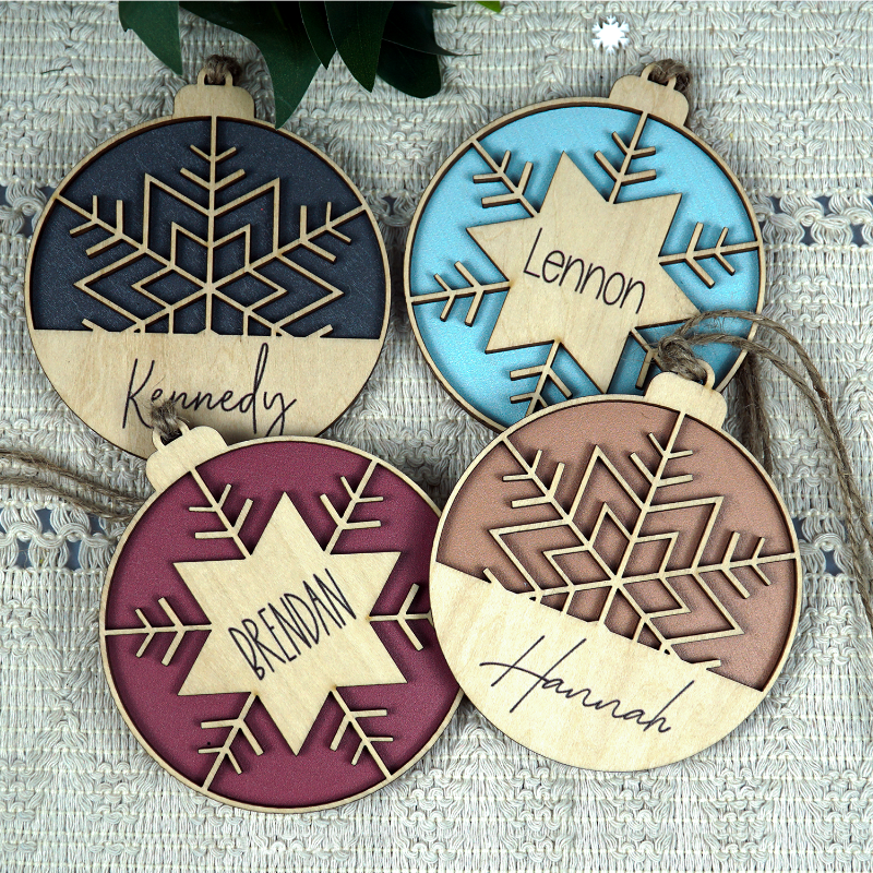 Personalized Snowflake Ornament, Christmas Ornament