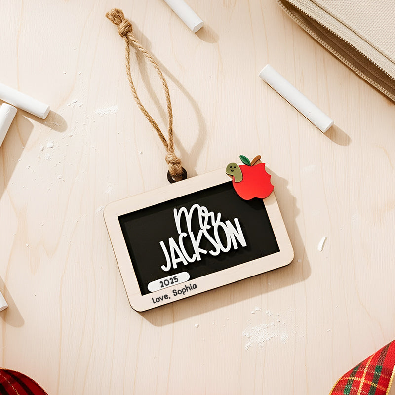 Teacher Appreciation Personalized Chalkboard Ornament, Christmas Gift for Teacher