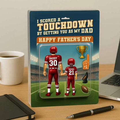 I Scored A Touchdown Getting You as my Dad, Custom Figure Personalized Acrylic Block Plaque, Father's Day Gift for Dad, Gift for Husband