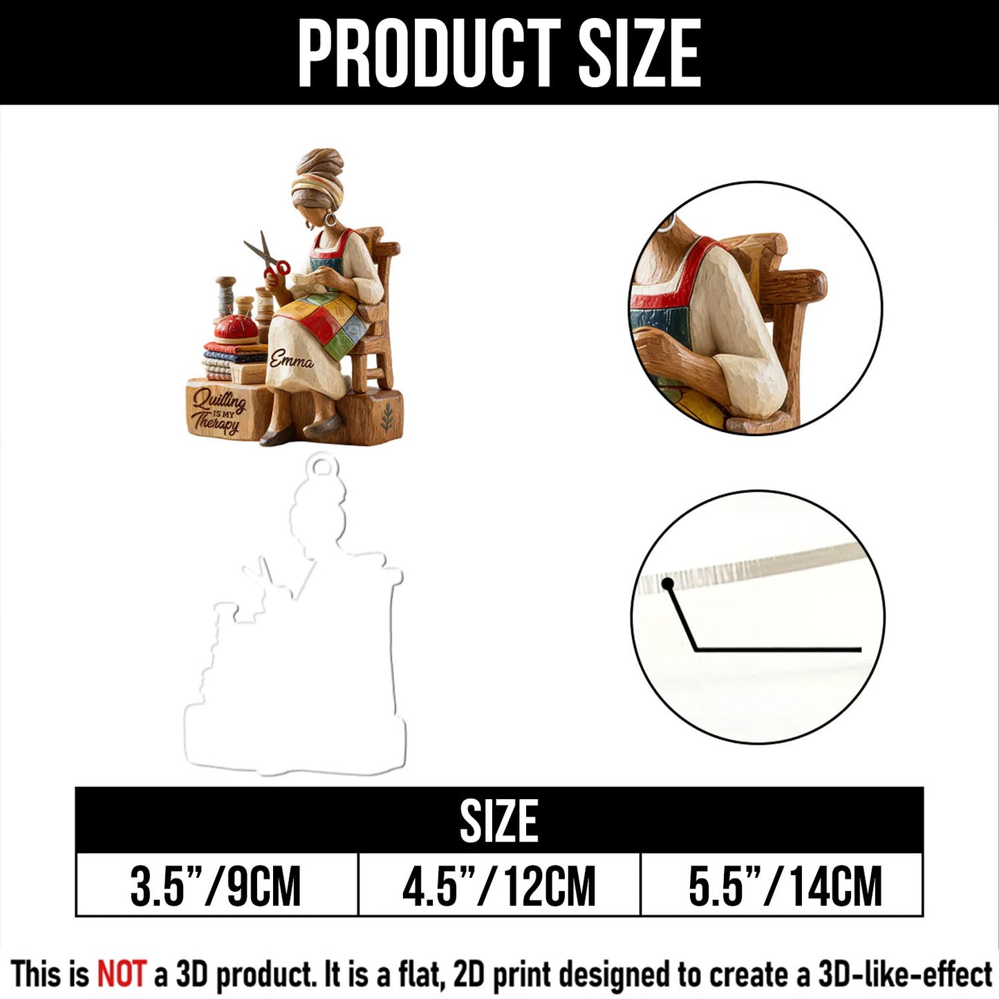 Personalized Quilting Is My Therapy Acrylic Ornament, Christmas Tree Decorations