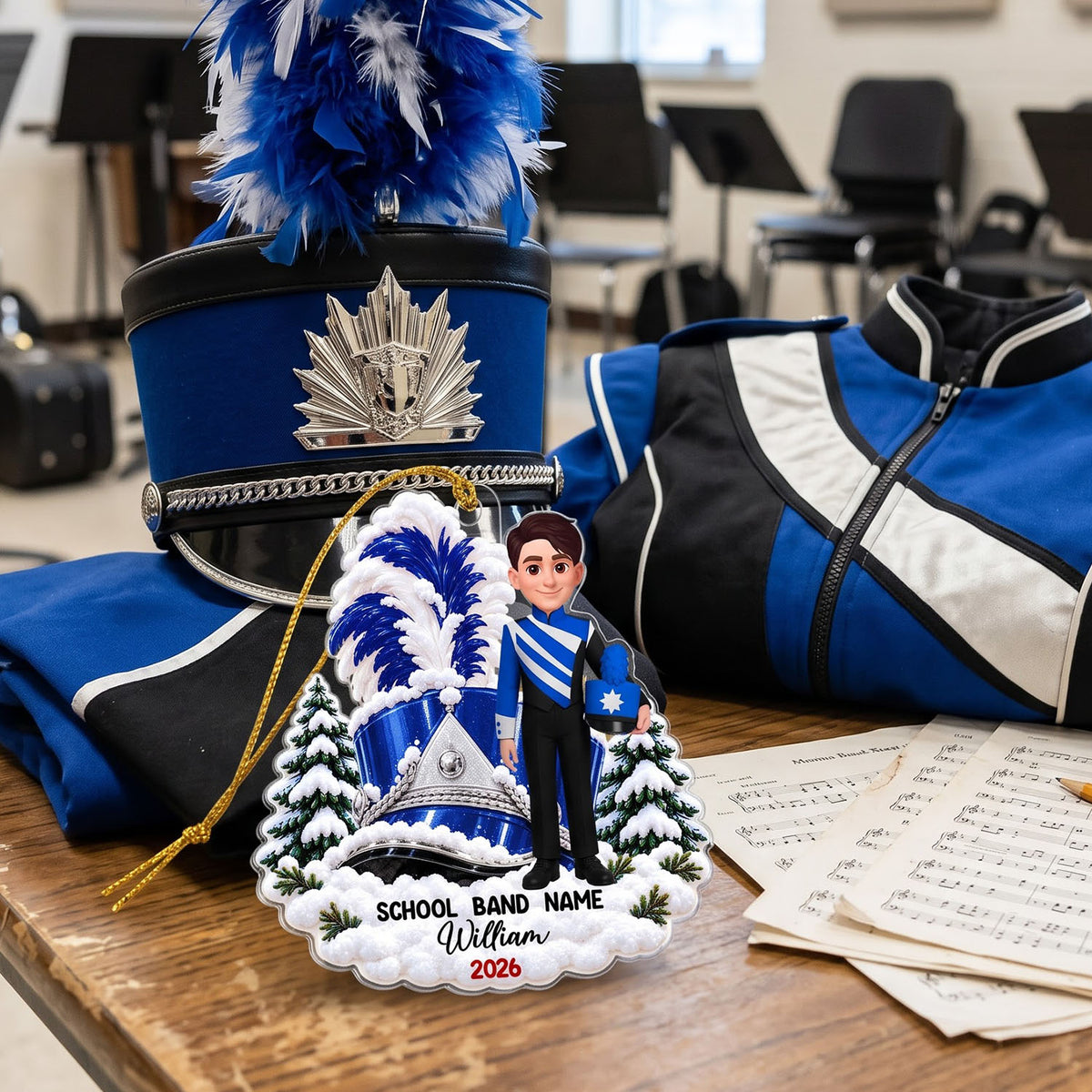 Marching Band Design For Boy Girl - Personalized Acrylic Ornament - Gift For Granddaughter, Grandson