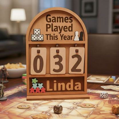 Personalized Games Played This Year Counter Mini Plaque With Flat Base, Family Game Night Tracker, Gift For Family, Couple Gift, Board Game Lover
