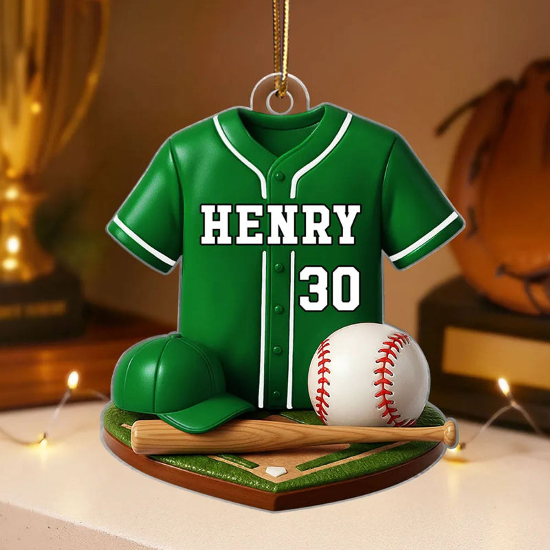 Baseball Kit 3D Effect - Personalized Acrylic Ornament - Christmas Gift For Son, Boyfriend, Gift For Him
