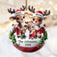 Personalized Reindeer Family 3D Effect Acrylic Ornament, Cute Christmas Decoration