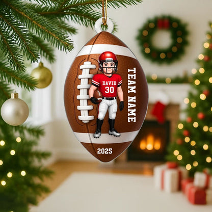 Football Player - Personalized Acrylic Ornament - Christmas Gift For Teen Boy, Son, Grandson