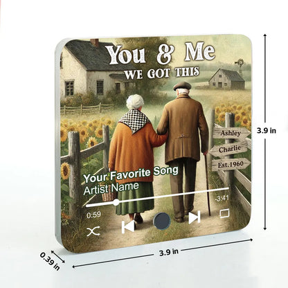 Eternal Love Couple Growing Old Together Personalized Music Fridge Magnet, Heartfelt 2025 Valentine's Day Gift, Anniversary Gift For Couple, For Him, For Her, Husband, Wife