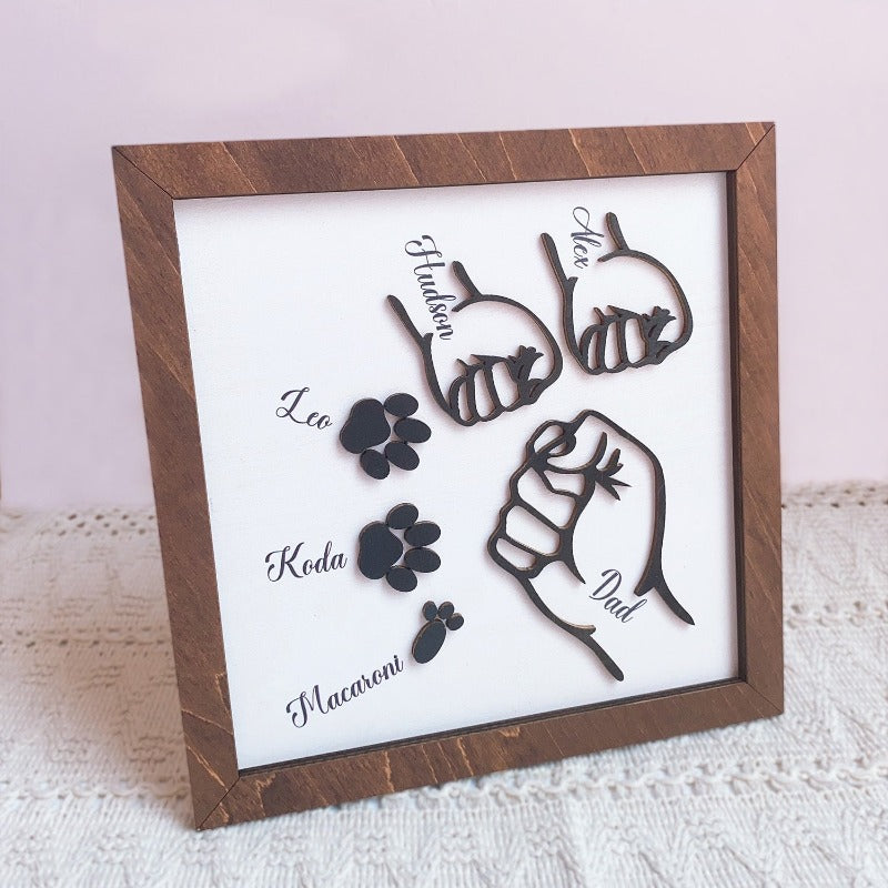 Personalized Fist Bump Framed Sign, Father's Day Gift Sign